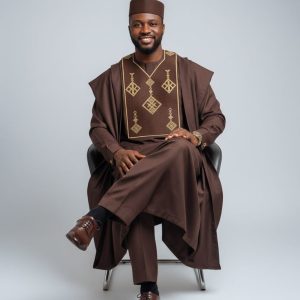 Shop Navy Blue Alkebulan embroidery Agbada