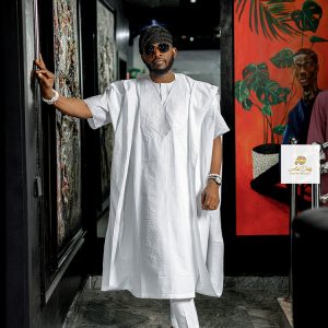 Supreme White Agbada Style SA4